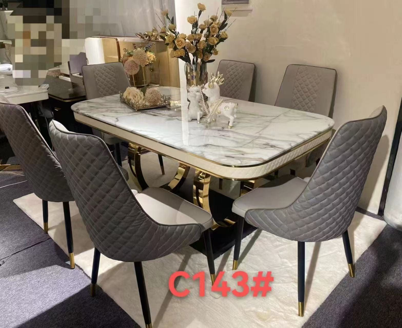 Luxurious Marble Dining Table Set1 Luxurious Marble Dining Table Set1