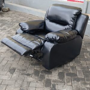 Modern Black Leather Recliner