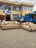 5-Seater Beige Fabric Sofa Set