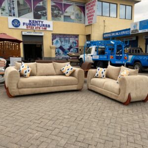 5-Seater Beige Fabric Sofa Set