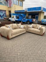 5-Seater Beige Fabric Sofa Set